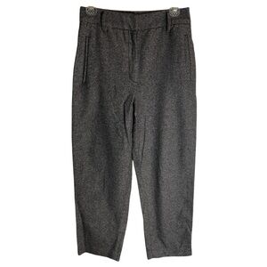 Wilfred Gray Tweed Relaxed Straight-Leg Wool Trousers Size 8 old money Aritzia